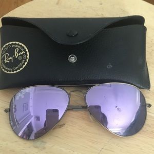 Authentic polarized purple aviator Ray Bans